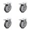 Service Caster 6 Inch Thermoplastic Rubber Swivel Bolt Hole Caster Set with Total Lock Brake SCC-BHTTL20S614-TPRB-4 - alternate 1